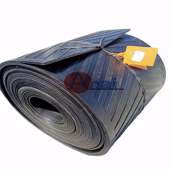 Hochwertiges, robustes Fischgräten-V-Muster-Gewebe, geripptes Chevron-Gummi-Förderband